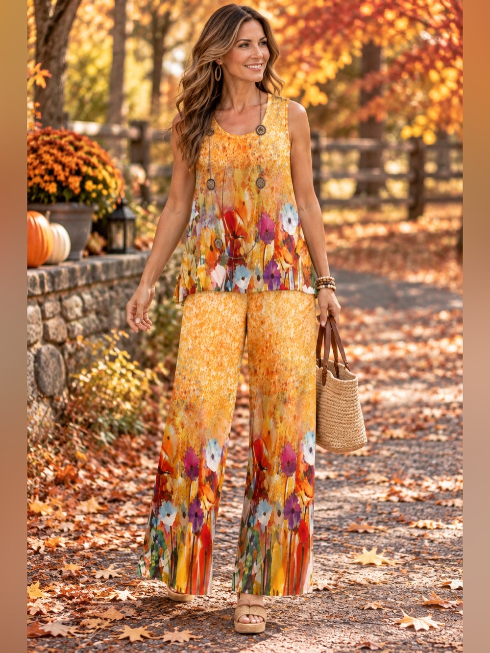 Adorable 2 piece summer outfit. Elastic waistband pants. Size small